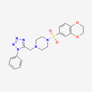 1-(2,3-dihydro-1,4-benzodioxine-6-sulfonyl)-4-[(1-phenyl-1H-1,2,3,4-tetrazol-5-yl)methyl]piperazine