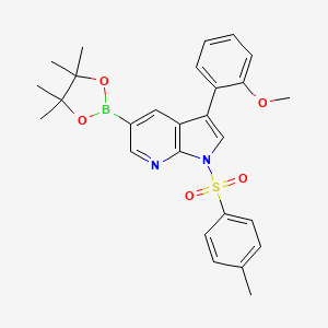 molecular formula C27H29BN2O5S B2835976 3-(2-Methoxyphenyl)-5-(4,4,5,5-tetramethyl-1,3,2-dioxaborolan-2-yl)-1-tosyl-1H-pyrrolo[2,3-b]pyridine CAS No. 875639-17-1