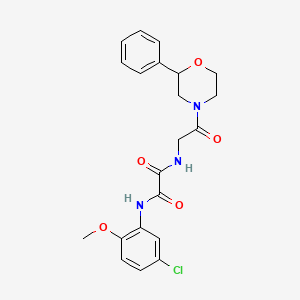 molecular formula C21H22ClN3O5 B2835979 N-(5-chloro-2-methoxyphenyl)-N'-[2-oxo-2-(2-phenylmorpholin-4-yl)ethyl]ethanediamide CAS No. 954037-34-4