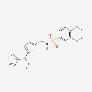 N-((5-(hydroxy(thiophen-3-yl)methyl)thiophen-2-yl)methyl)-2,3-dihydrobenzo[b][1,4]dioxine-6-sulfonamide