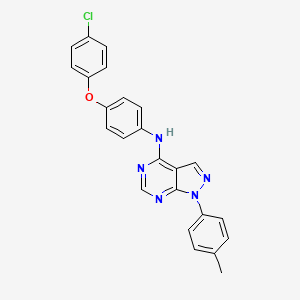 molecular formula C24H18ClN5O B2835989 N-[4-(4-chlorophenoxy)phenyl]-1-(4-methylphenyl)-1H-pyrazolo[3,4-d]pyrimidin-4-amine CAS No. 890940-59-7