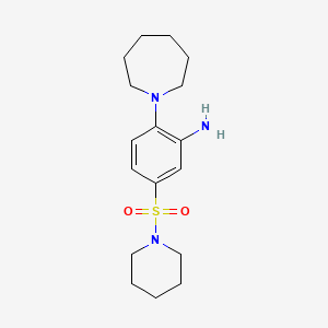 molecular formula C17H27N3O2S B2836004 2-(Azepan-1-yl)-5-(piperidine-1-sulfonyl)aniline CAS No. 743441-90-9
