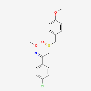 molecular formula C17H18ClNO3S B2836030 1-(4-chlorophenyl)-2-[(4-methoxybenzyl)sulfinyl]-1-ethanone O-methyloxime CAS No. 320422-62-6
