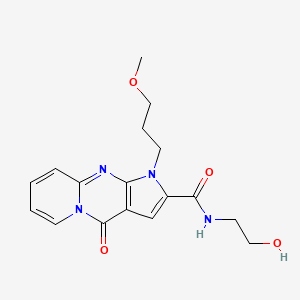 molecular formula C17H20N4O4 B2836031 N-(2-hydroxyethyl)-1-(3-methoxypropyl)-4-oxo-1,4-dihydropyrido[1,2-a]pyrrolo[2,3-d]pyrimidine-2-carboxamide CAS No. 900288-82-6