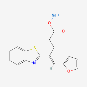 molecular formula C16H12NNaO3S B2836041 Sodium;(E)-4-(1,3-benzothiazol-2-yl)-5-(furan-2-yl)pent-4-enoate CAS No. 2229667-84-7