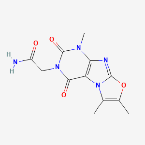 molecular formula C12H13N5O4 B2836042 2-(1,6,7-trimethyl-2,4-dioxo-1,2-dihydrooxazolo[2,3-f]purin-3(4H)-yl)acetamide CAS No. 879580-58-2