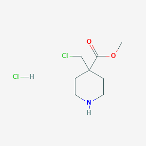 molecular formula C8H15Cl2NO2 B2836051 methyl4-(chloromethyl)piperidine-4-carboxylatehydrochloride CAS No. 2470436-69-0
