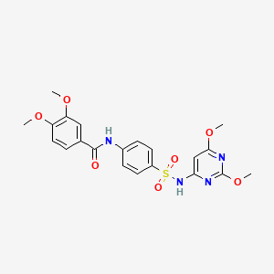 molecular formula C21H22N4O7S B2836069 N-{4-[(2,6-dimethoxypyrimidin-4-yl)sulfamoyl]phenyl}-3,4-dimethoxybenzamide CAS No. 307505-09-5
