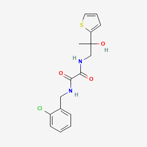 molecular formula C16H17ClN2O3S B2836083 N1-(2-chlorobenzyl)-N2-(2-hydroxy-2-(thiophen-2-yl)propyl)oxalamide CAS No. 1351632-47-7