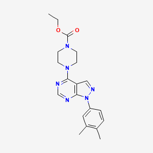 molecular formula C20H24N6O2 B2836095 ethyl 4-(1-(3,4-dimethylphenyl)-1H-pyrazolo[3,4-d]pyrimidin-4-yl)piperazine-1-carboxylate CAS No. 890888-66-1