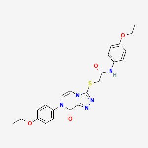 molecular formula C23H23N5O4S B2836101 N-(4-ethoxyphenyl)-2-((7-(4-ethoxyphenyl)-8-oxo-7,8-dihydro-[1,2,4]triazolo[4,3-a]pyrazin-3-yl)thio)acetamide CAS No. 1223857-27-9