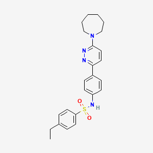 molecular formula C24H28N4O2S B2836111 N-{4-[6-(azepan-1-yl)pyridazin-3-yl]phenyl}-4-ethylbenzene-1-sulfonamide CAS No. 946287-04-3
