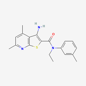 molecular formula C19H21N3OS B2836138 3-amino-N-ethyl-4,6-dimethyl-N-(3-methylphenyl)thieno[2,3-b]pyridine-2-carboxamide CAS No. 780819-02-5