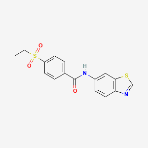 molecular formula C16H14N2O3S2 B2836191 N-(benzo[d]thiazol-6-yl)-4-(ethylsulfonyl)benzamide CAS No. 899988-70-6