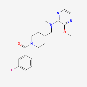 molecular formula C20H25FN4O2 B2836219 N-{[1-(3-fluoro-4-methylbenzoyl)piperidin-4-yl]methyl}-3-methoxy-N-methylpyrazin-2-amine CAS No. 2380170-67-0