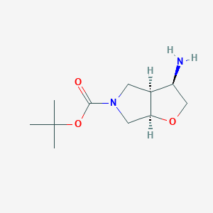 molecular formula C11H20N2O3 B2836240 Rac-tert-butyl (3R,3AS,6AR)-3-amino-hexahydro-2H-furo[2,3-C]pyrrole-5-carboxylate CAS No. 2375249-03-7