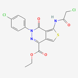 molecular formula C17H13Cl2N3O4S B2836241 ethyl 5-(2-chloroacetamido)-3-(4-chlorophenyl)-4-oxo-3H,4H-thieno[3,4-d]pyridazine-1-carboxylate CAS No. 851950-16-8
