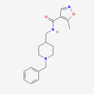 molecular formula C18H23N3O2 B2836247 N-[(1-BENZYLPIPERIDIN-4-YL)METHYL]-5-METHYL-1,2-OXAZOLE-4-CARBOXAMIDE CAS No. 1448027-00-6