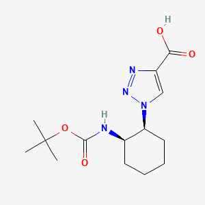 molecular formula C14H22N4O4 B2836252 rac-1-[(1R,2S)-2-{[(tert-butoxy)carbonyl]amino}cyclohexyl]-1H-1,2,3-triazole-4-carboxylic acid CAS No. 2094495-60-8
