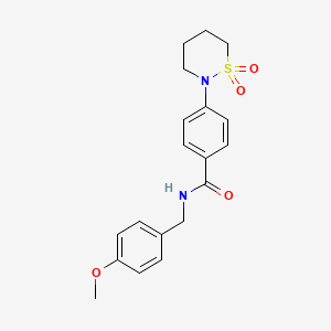 molecular formula C19H22N2O4S B2836282 4-(1,1-dioxo-1lambda6,2-thiazinan-2-yl)-N-[(4-methoxyphenyl)methyl]benzamide CAS No. 899756-65-1