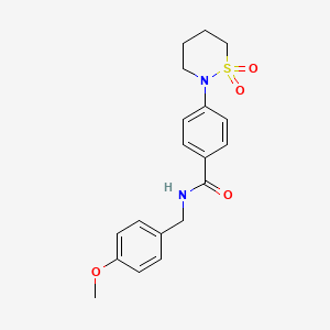 4-(1,1-dioxothiazinan-2-yl)-N-[(4-methoxyphenyl)methyl]benzamide