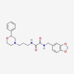 molecular formula C23H27N3O5 B2836295 N-[(2H-1,3-benzodioxol-5-yl)methyl]-N'-[3-(2-phenylmorpholin-4-yl)propyl]ethanediamide CAS No. 954004-90-1