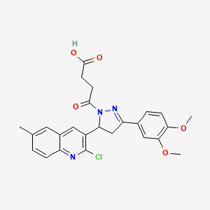 4-(5-(2-chloro-6-methylquinolin-3-yl)-3-(3,4-dimethoxyphenyl)-4,5-dihydro-1H-pyrazol-1-yl)-4-oxobutanoic acid