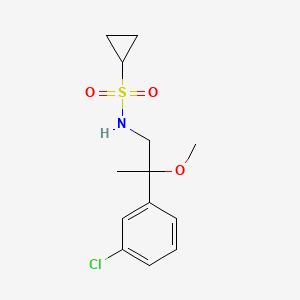 molecular formula C13H18ClNO3S B2836307 N-[2-(3-chlorophenyl)-2-methoxypropyl]cyclopropanesulfonamide CAS No. 1795088-83-3