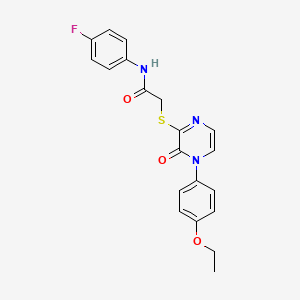 molecular formula C20H18FN3O3S B2836314 2-{[4-(4-ethoxyphenyl)-3-oxo-3,4-dihydropyrazin-2-yl]sulfanyl}-N-(4-fluorophenyl)acetamide CAS No. 899945-23-4