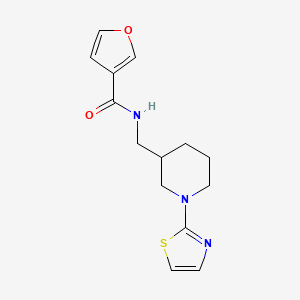 molecular formula C14H17N3O2S B2836321 N-{[1-(1,3-thiazol-2-yl)piperidin-3-yl]methyl}furan-3-carboxamide CAS No. 1705054-36-9
