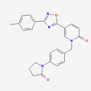 molecular formula C25H22N4O3 B2836323 1-(4-(2-oxopyrrolidin-1-yl)benzyl)-5-(3-(p-tolyl)-1,2,4-oxadiazol-5-yl)pyridin-2(1H)-one CAS No. 1251598-57-8