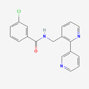 molecular formula C18H14ClN3O B2836331 N-([2,3'-bipyridin]-3-ylmethyl)-3-chlorobenzamide CAS No. 2034268-35-2