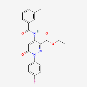 molecular formula C21H18FN3O4 B2836362 Ethyl 1-(4-fluorophenyl)-4-(3-methylbenzamido)-6-oxo-1,6-dihydropyridazine-3-carboxylate CAS No. 942010-15-3
