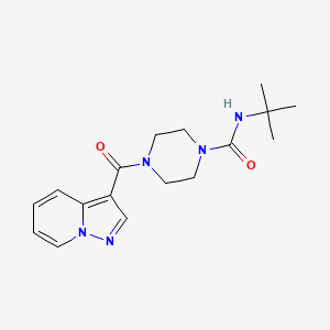 molecular formula C17H23N5O2 B2836391 N-(tert-butyl)-4-(pyrazolo[1,5-a]pyridine-3-carbonyl)piperazine-1-carboxamide CAS No. 1396759-33-3