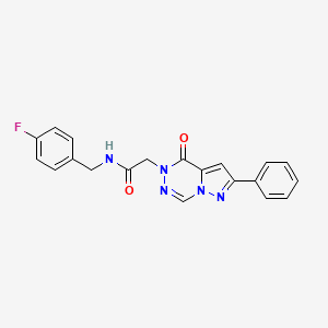 molecular formula C20H16FN5O2 B2836397 N-(4-fluorobenzyl)-2-(4-oxo-2-phenylpyrazolo[1,5-d][1,2,4]triazin-5(4H)-yl)acetamide CAS No. 932489-20-8