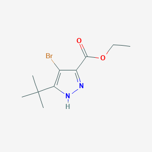 molecular formula C10H15BrN2O2 B2836408 ethyl 4-bromo-5-tert-butyl-1H-pyrazole-3-carboxylate CAS No. 83405-75-8