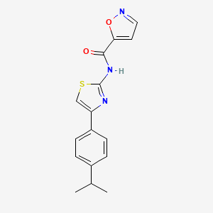 molecular formula C16H15N3O2S B2836485 N-(4-(4-isopropylphenyl)thiazol-2-yl)isoxazole-5-carboxamide CAS No. 941993-60-8