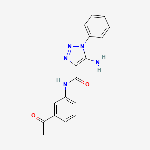 molecular formula C17H15N5O2 B2836499 N-(3-acetylphenyl)-5-amino-1-phenyl-1H-1,2,3-triazole-4-carboxamide CAS No. 950253-69-7