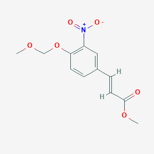 molecular formula C12H13NO6 B2836508 methyl (2E)-3-[4-(methoxymethoxy)-3-nitrophenyl]prop-2-enoate CAS No. 142266-35-1