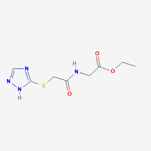 molecular formula C8H12N4O3S B2836510 ethyl 2-(2-(4H-1,2,4-triazol-3-ylthio)acetylamino)acetate CAS No. 1160271-55-5