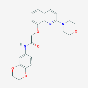 molecular formula C23H23N3O5 B2836550 N-(2,3-dihydro-1,4-benzodioxin-6-yl)-2-{[2-(morpholin-4-yl)quinolin-8-yl]oxy}acetamide CAS No. 941903-27-1
