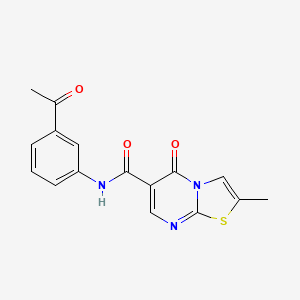 molecular formula C16H13N3O3S B2836562 N-(3-acetylphenyl)-2-methyl-5-oxo-5H-[1,3]thiazolo[3,2-a]pyrimidine-6-carboxamide CAS No. 896339-29-0