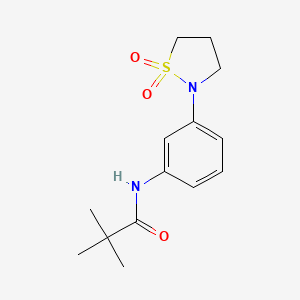 molecular formula C14H20N2O3S B2836577 N-(3-(1,1-dioxidoisothiazolidin-2-yl)phenyl)pivalamide CAS No. 899728-81-5