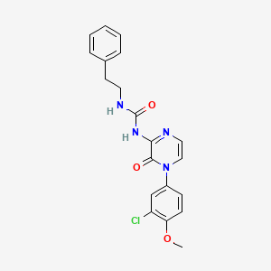 molecular formula C20H19ClN4O3 B2836579 3-[4-(3-chloro-4-methoxyphenyl)-3-oxo-3,4-dihydropyrazin-2-yl]-1-(2-phenylethyl)urea CAS No. 1207014-07-0
