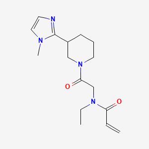 molecular formula C16H24N4O2 B2836585 N-Ethyl-N-[2-[3-(1-methylimidazol-2-yl)piperidin-1-yl]-2-oxoethyl]prop-2-enamide CAS No. 2361793-78-2