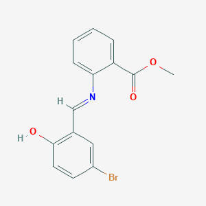 molecular formula C15H12BrNO3 B2836618 methyl 2-{[(1E)-(5-bromo-2-hydroxyphenyl)methylene]amino}benzoate CAS No. 385396-49-6