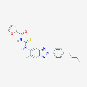 molecular formula C23H23N5O2S B283666 N-[2-(4-butylphenyl)-6-methyl-2H-1,2,3-benzotriazol-5-yl]-N'-(2-furoyl)thiourea 