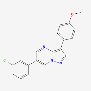 molecular formula C19H14ClN3O B2836666 6-(3-Chlorophenyl)-3-(4-methoxyphenyl)pyrazolo[1,5-a]pyrimidine CAS No. 866132-29-8