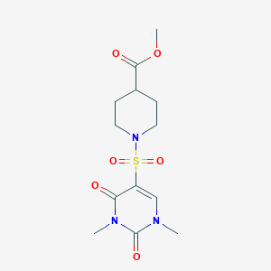 molecular formula C13H19N3O6S B2836671 methyl 1-[(1,3-dimethyl-2,4-dioxo-1,2,3,4-tetrahydropyrimidin-5-yl)sulfonyl]piperidine-4-carboxylate CAS No. 874806-47-0