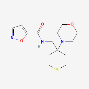 molecular formula C14H21N3O3S B2836674 N-{[4-(morpholin-4-yl)thian-4-yl]methyl}-1,2-oxazole-5-carboxamide CAS No. 2380095-73-6